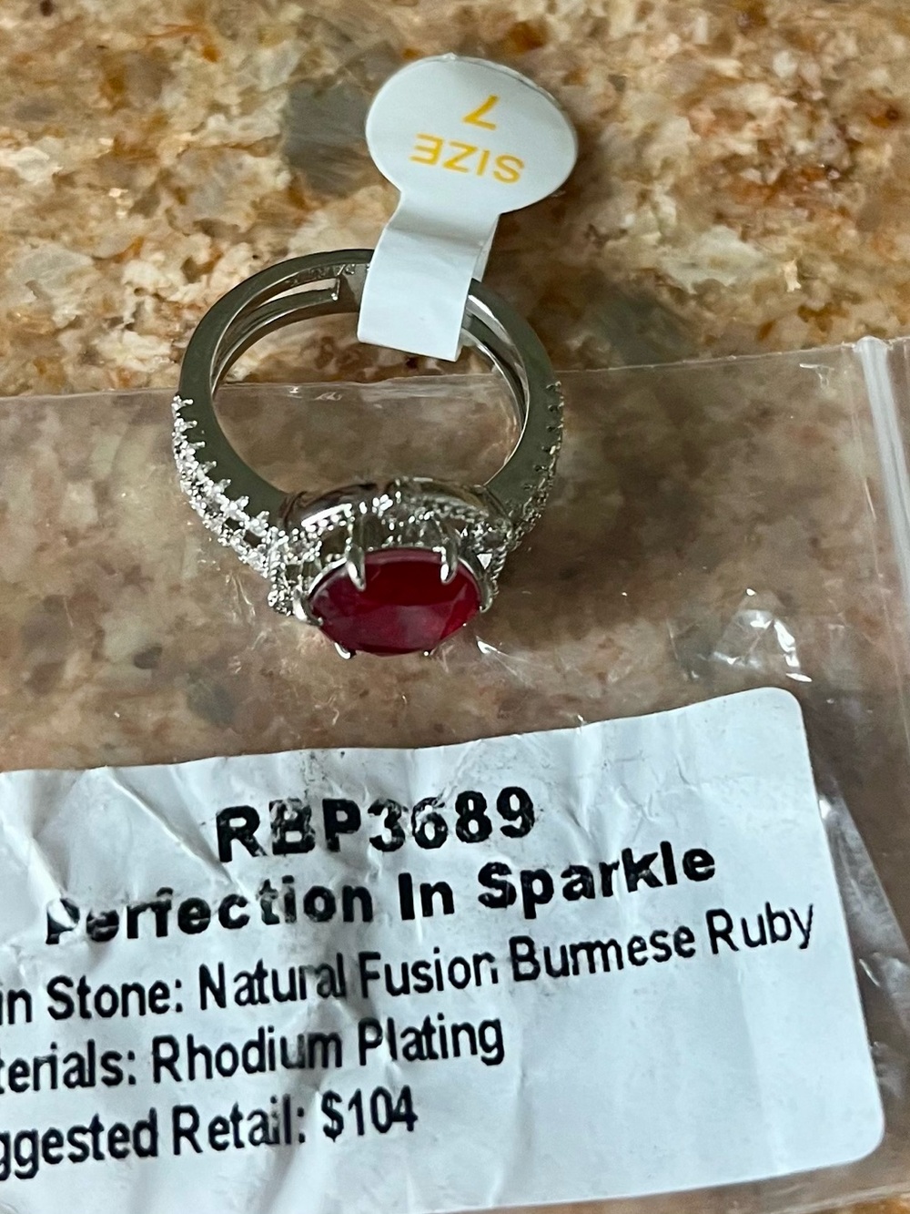 BP Retro RBP3689 Perfection In Sparkle Natural Fusion Burmese Ruby Rhodium Ring - Picture 4 of 4
